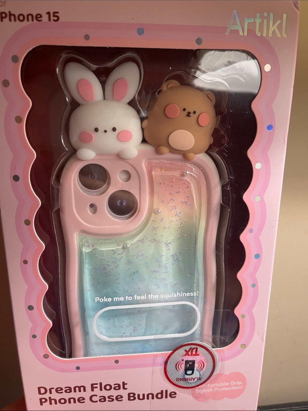 Dream Float Pink Bunny & Bear iPhone 15 Case Bundle